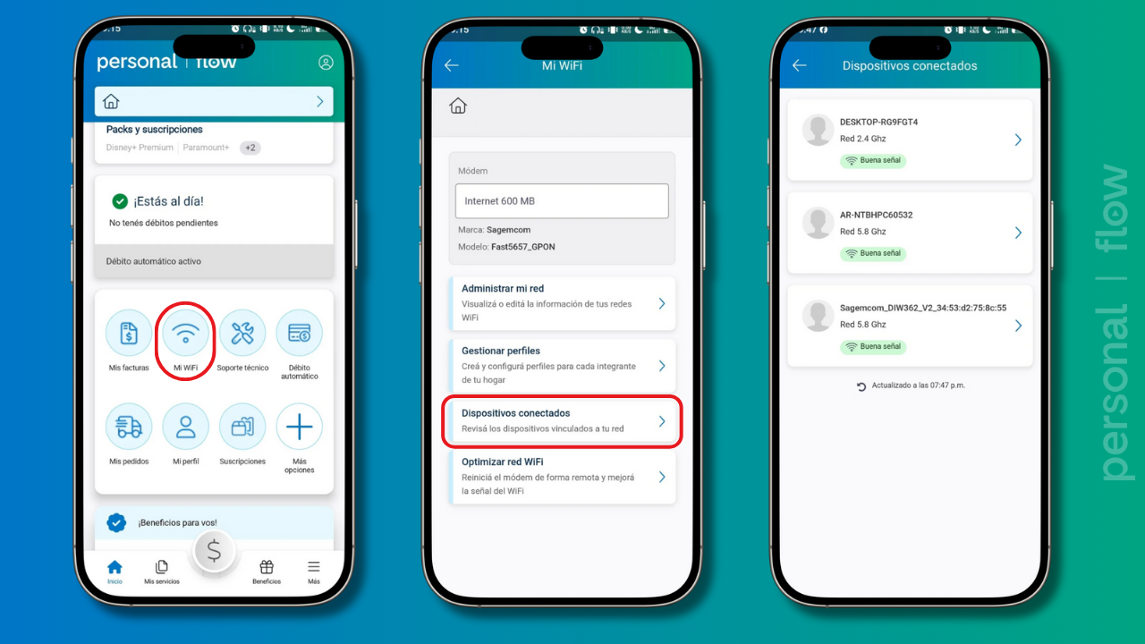 Dispositivos conectados a la red Wi-Fi